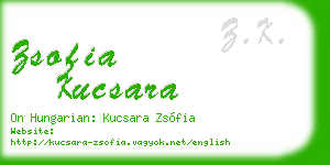 zsofia kucsara business card